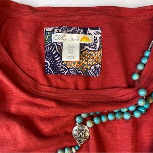 Short red dress or long shirt with leggings. Red, soft, great used condition.